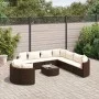 Set de sofás de jardín 10 pzas y cojines ratán sintético marrón by , Garden sets - Ref: Foro24-3308409, Price: 652,55 €, Disc...