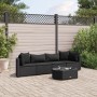 Set de muebles de jardín 5 pzas y cojines ratán sintético negro by , Garden sets - Ref: Foro24-3308371, Price: 362,62 €, Disc...