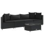 Set de muebles de jardín 5 pzas y cojines ratán sintético negro by , Garden sets - Ref: Foro24-3308371, Price: 362,62 €, Disc...