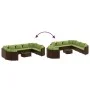 Set de sofás de jardín 10 pzas y cojines ratán sintético marrón by , Garden sets - Ref: Foro24-3308414, Price: 794,39 €, Disc...