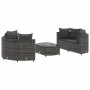 Gartensitzgruppe mit 5-teiligen Sofas und Kissen aus grauem synthetischem Rattan. von , Gartensets - Ref: Foro24-3308442, Pre...