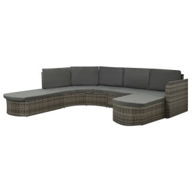 Set de muebles de jardín 4 pzas y cojines ratán sintético gris von vidaXL, Gartensets - Ref: Foro24-312176, Preis: 714,40 €, ...
