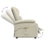 Sillón de masaje elevable terciopelo color crema