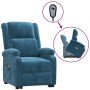 Sillón de masaje elevable terciopelo azul