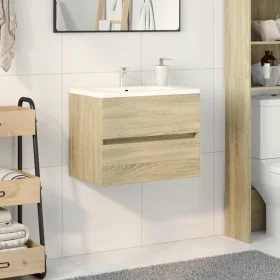 Waschbeckenunterschrank aus Eichen-Sonoma-Sperrholz 60x38,5x45 cm von , Badezimmermöbel - Ref: Foro24-849636, Preis: 44,84 €,...