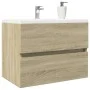 Armario de lavabo contrachapada roble Sonoma 60x38,5x45 cm by , Bathroom furniture - Ref: Foro24-849636, Price: 44,94 €, Disc...
