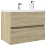 Waschbeckenunterschrank aus Eichen-Sonoma-Sperrholz 60x38,5x45 cm von , Badezimmermöbel - Ref: Foro24-849636, Preis: 46,19 €,...