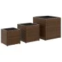 Jardineras 3 unidades ratán sintético marrón by , Pots and planters - Ref: Foro24-366396, Price: 82,96 €, Discount: %