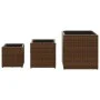 Jardineras 3 unidades ratán sintético marrón by , Pots and planters - Ref: Foro24-366396, Price: 82,96 €, Discount: %