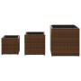 Jardineras 3 unidades ratán sintético marrón by , Pots and planters - Ref: Foro24-366396, Price: 84,40 €, Discount: %