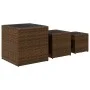 Jardineras 3 unidades ratán sintético marrón by , Pots and planters - Ref: Foro24-366396, Price: 82,96 €, Discount: %