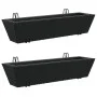 Jardineras con ganchos 2 unidades ratán sintético negro by , Pots and planters - Ref: Foro24-366404, Price: 80,54 €, Discount: %