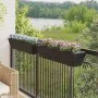Blumenkästen mit Haken, 2 Stück, schwarzes Kunststoff-Rattan. von , Töpfe und Pflanzgefäße - Ref: Foro24-366404, Preis: 82,90...
