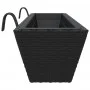 Blumenkästen mit Haken, 2 Stück, schwarzes Kunststoff-Rattan. von , Töpfe und Pflanzgefäße - Ref: Foro24-366404, Preis: 82,90...