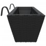 Blumenkästen mit Haken, 2 Stück, schwarzes Kunststoff-Rattan. von , Töpfe und Pflanzgefäße - Ref: Foro24-366404, Preis: 93,70...