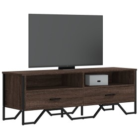 Mueble de TV madera de ingeniería marrón roble 122x34x41 cm by , TV Furniture - Ref: Foro24-848583, Price: 72,19 €, Discount: %