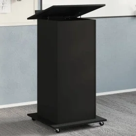 Rollwagen-Ständer mit Schublade aus schwarzem Ingenieurholz 55x55x107 cm. von , Schreibtische - Ref: Foro24-848025, Preis: 17...