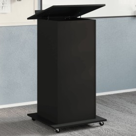 Rollwagen-Ständer mit Schublade aus schwarzem Ingenieurholz 55x55x107 cm. von , Schreibtische - Ref: Foro24-848025, Preis: 15...