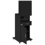 Atril con ruedas y cajón madera ingeniería negro 55x55x107 cm de , Escritorios - Ref: Foro24-848025, Precio: 172,78 €, Descue...