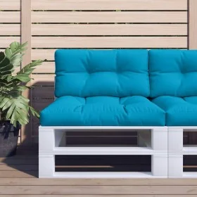 Cojín para sofá de palets de tela azul claro 80x40x12 cm by , Cushions for chairs and sofas - Ref: Foro24-360605, Price: 24,5...