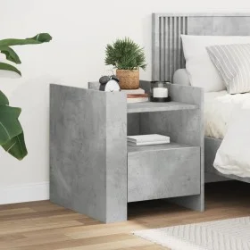 Mesita de noche madera de ingeniería gris hormigón 45x50x50 cm by , Nightstands - Ref: Foro24-848279, Price: 54,28 €, Discoun...