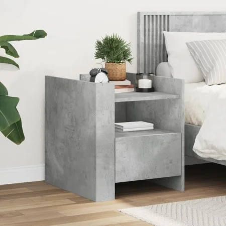 Mesita de noche madera de ingeniería gris hormigón 45x50x50 cm by , Nightstands - Ref: Foro24-848279, Price: 54,38 €, Discoun...