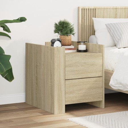 Mesita de noche madera de ingeniería roble Sonoma 45x50x50 cm by , Nightstands - Ref: Foro24-848285, Price: 55,96 €, Discount: %