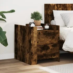 Mesita de noche madera de ingeniería roble ahumado 45x50x50 cm by , Nightstands - Ref: Foro24-848287, Price: 55,78 €, Discoun...