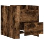 Mesita de noche madera de ingeniería roble ahumado 45x50x50 cm by , Nightstands - Ref: Foro24-848287, Price: 56,47 €, Discoun...