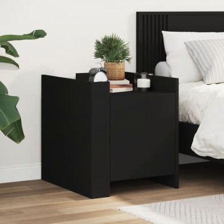 Nachttisch aus schwarzem Ingenieurholz 45x50x50 cm von , Nachttische - Ref: Foro24-848298, Preis: 52,67 €, Rabatt: %