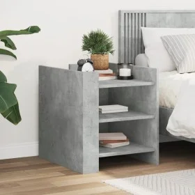 Mesita de noche madera de ingeniería gris hormigón 45x50x50 cm by , Nightstands - Ref: Foro24-848293, Price: 44,27 €, Discoun...