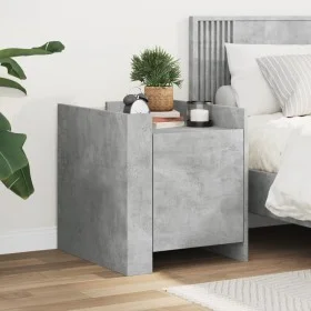 Mesita de noche madera de ingeniería gris hormigón 45x50x50 cm by , Nightstands - Ref: Foro24-848300, Price: 45,04 €, Discoun...