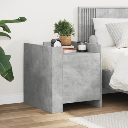 Mesita de noche madera de ingeniería gris hormigón 45x50x50 cm de , Mesitas de noche - Ref: Foro24-848300, Precio: 45,65 €, D...