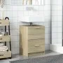 Armario de lavabo madera de ingeniería roble Sonoma 40x37x59 cm by , Bathroom furniture - Ref: Foro24-848103, Price: 60,40 €,...