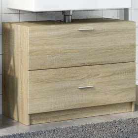 Waschbeckenunterschrank aus Sonoma-Eichen-Ingenieurholz 78x37x59 cm. von , Badezimmermöbel - Ref: Foro24-848117, Preis: 86,31...