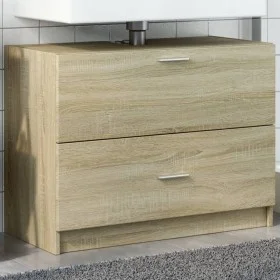Waschbeckenunterschrank aus Sonoma-Eichen-Ingenieurholz 78x37x59 cm. von , Badezimmermöbel - Ref: Foro24-848117, Preis: 84,97...