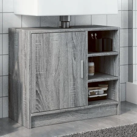 Armario de lavabo madera de ingeniería gris Sonoma 63x29x55 cm by , Bathroom furniture - Ref: Foro24-848134, Price: 59,87 €, ...
