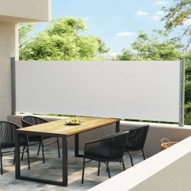 Toldo lateral retráctil para patio crema 140x600 cm