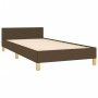 Estructura de cama sin colchón tela marrón oscuro 80x200 cm