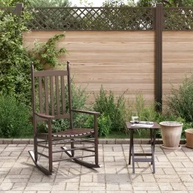 Silla mecedora con mesa plegable madera maciza de álamo marrón by , Rocking chairs - Ref: Foro24-3281256, Price: 165,66 €, Di...