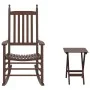 Silla mecedora con mesa plegable madera maciza de álamo marrón by , Rocking chairs - Ref: Foro24-3281256, Price: 165,66 €, Di...