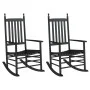 Mecedoras con asiento curvo 2 uds madera álamo maciza negro by , Rocking chairs - Ref: Foro24-3281586, Price: 198,78 €, Disco...