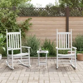 Sillas mecedoras 2 uds mesa plegable madera maciza álamo blanco by , Rocking chairs - Ref: Foro24-3281592, Price: 269,90 €, D...