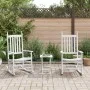 2 Schaukelstühle, 1 klappbarer Tisch aus massivem weißem Pappelholz. von , Schaukelstühle - Ref: Foro24-3281592, Preis: 269,8...