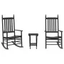 Sillas mecedoras 2 uds mesa plegable madera maciza álamo negro de , Mecedoras - Ref: Foro24-3281590, Precio: 233,82 €, Descue...