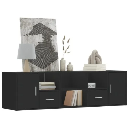 Eckschrank aus schwarzem Ingenieurholz 160x40x45 cm von , Schränke und Lagerung - Ref: Foro24-3307820, Preis: 115,65 €, Rabat...