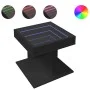 Mesa de centro con luz LED madera ingeniería negra 50x50x45 cm by , Coffee table - Ref: Foro24-847561, Price: 96,12 €, Discou...