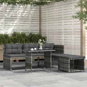 4-piece garden dining set with gray PE rattan cushions by vidaXL, Garden sets - Ref: Foro24-311914, Price: 281,28 €, Discount: %