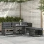 4-teiliges Garten-Essset mit grauen PE-Rattankissen von vidaXL, Gartensets - Ref: Foro24-311914, Preis: 281,28 €, Rabatt: %