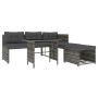 4-teiliges Garten-Essset mit grauen PE-Rattankissen von vidaXL, Gartensets - Ref: Foro24-311914, Preis: 284,93 €, Rabatt: %